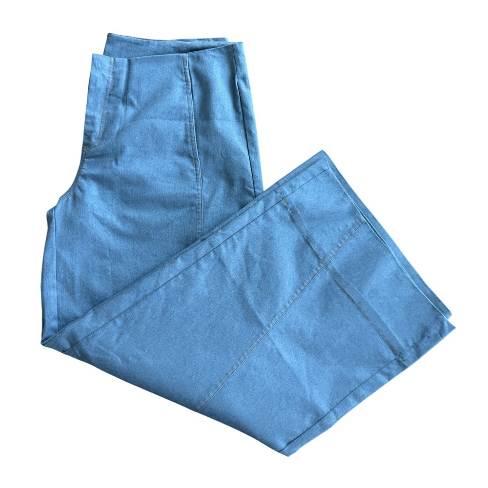 Valija Wide Leg Cotton Palazzo Pants Size 12 Blue NWT